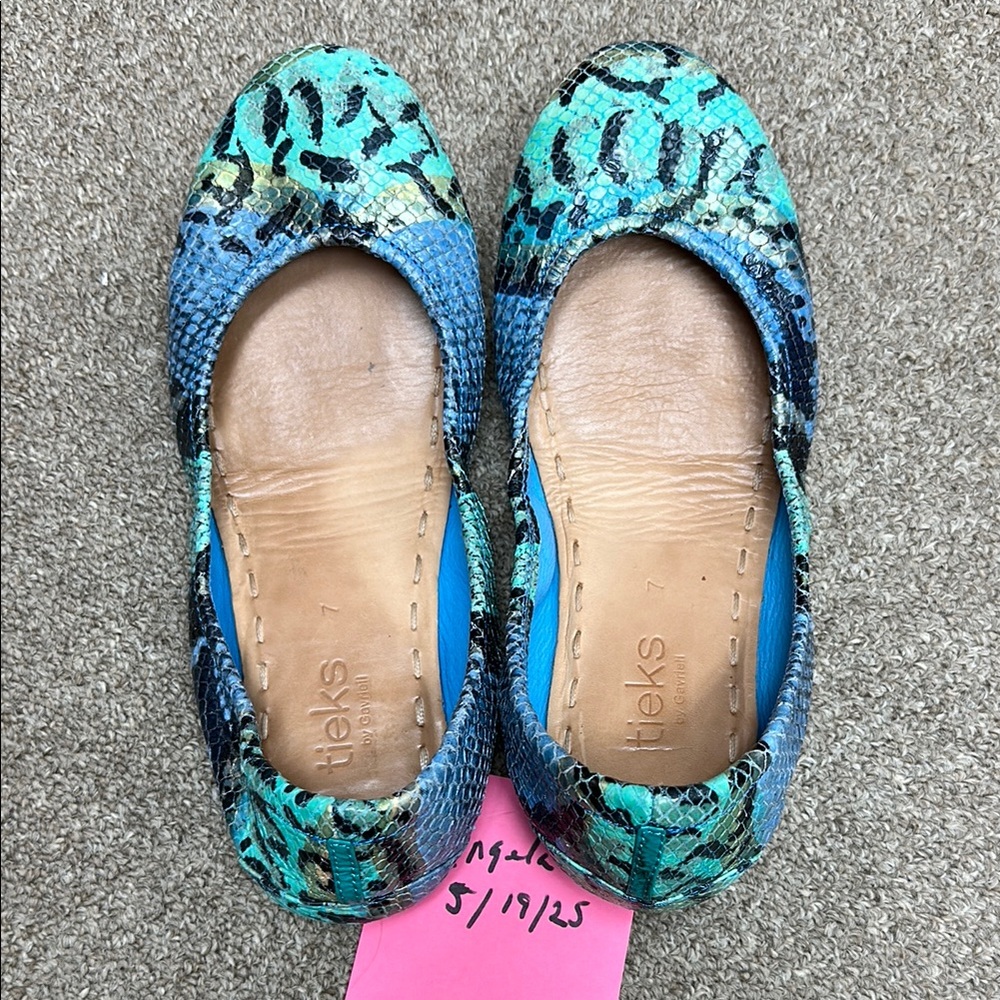 Tieks Azure Snakes. Size 7  LOW Price.  FIRM